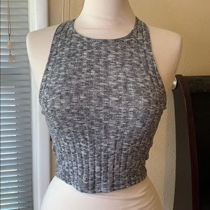 Ribbed mock neck tank